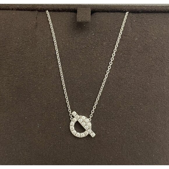 Hermès Sterling Silver & Diamond Toggle Necklace - Picture 1 of 14